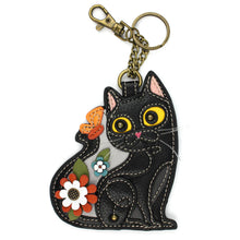 Load image into Gallery viewer, Key Fob/Coin Purse - Black Cat