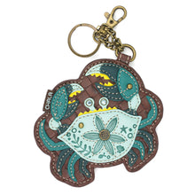 Load image into Gallery viewer, Key Fob/Coin Purse - Crab - teal