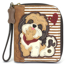 Load image into Gallery viewer, Zip Around Wallet - Brown Shih Tzu