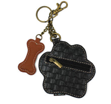 Load image into Gallery viewer, Key Fob/Coin Purse - B&W Pawprint