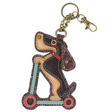 Load image into Gallery viewer, Key Fob - Wiener Dog Scooter