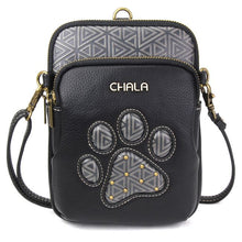 Load image into Gallery viewer, UNI Cell Phone Crossbody Black Paw Prints