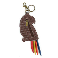 Load image into Gallery viewer, Key Fob/Coin Purse - Red Parrot