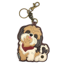 Load image into Gallery viewer, Key Fob/Coin Purse - Shih Tzu - brown
