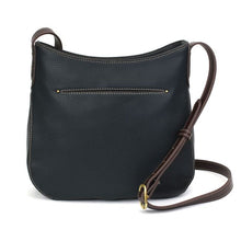 Load image into Gallery viewer, Handbag Crescent Teal Paw Print
