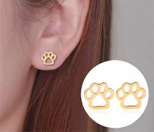 Load image into Gallery viewer, Paw Earnings Jewelry Gold
