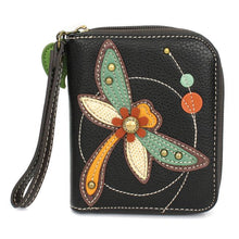 Load image into Gallery viewer, Zip Around Wallet - Dragonfly Black
