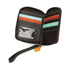 Load image into Gallery viewer, Zip Around Wallet - Grey Tabby Purple
