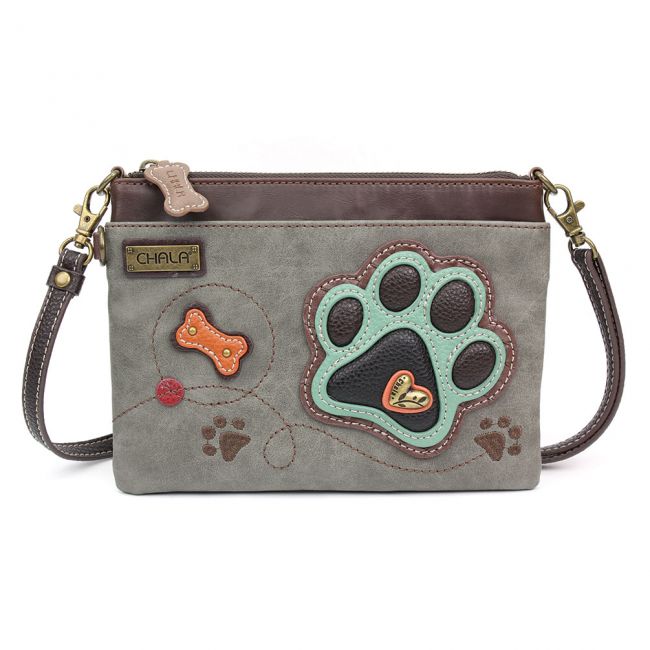 Mini Crossbody Gray Paw Print