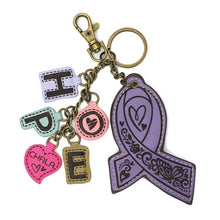 Load image into Gallery viewer, Key Chain Charms Lavender Ribbon
