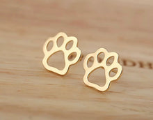 Load image into Gallery viewer, Paw Earnings Jewelry Gold
