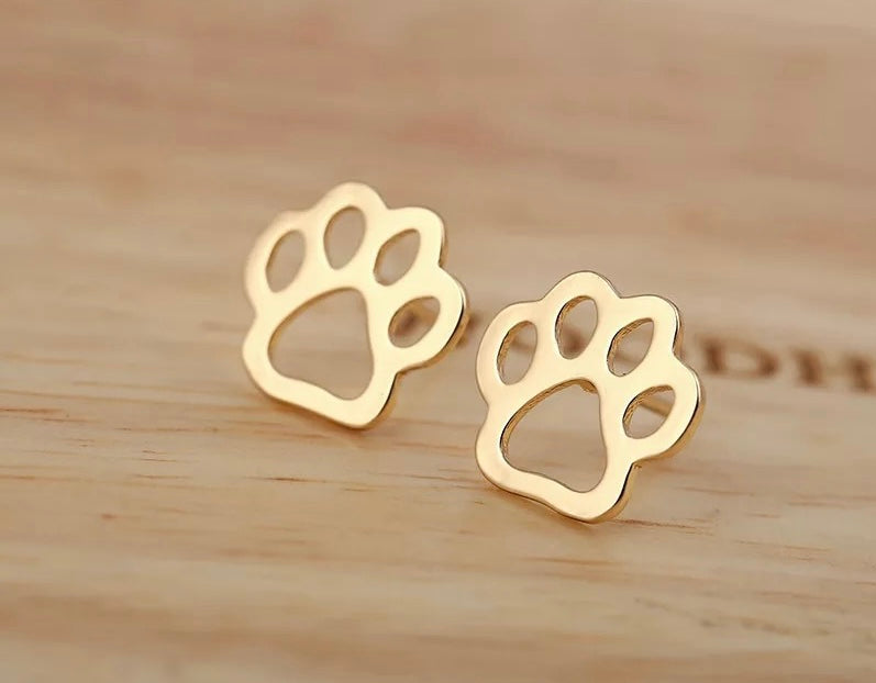 Paw Earnings Jewelry Gold